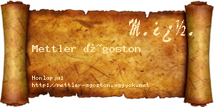 Mettler Ágoston névjegykártya